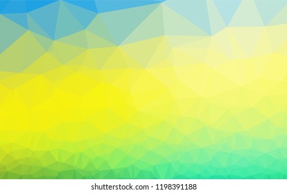 Light Blue, Yellow vector hexagon mosaic cover. Creative illustration in halftone style with gradient. The textured pattern can be used for background.