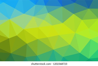 Light Blue, Yellow vector hexagon mosaic template. Brand new colored illustration in blurry style with gradient. The textured pattern can be used for background.