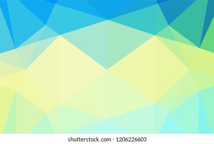 Light Blue, Yellow vector hexagon mosaic cover. A completely new color illustration in a vague style. The polygonal design can be used for your web site.