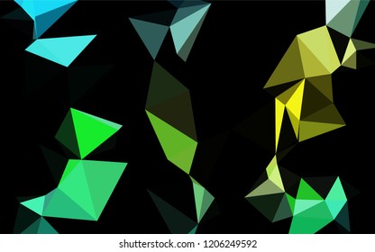 Light Blue, Yellow vector hexagon mosaic template. Shining illustration, which consist of triangles. The polygonal design can be used for your web site.