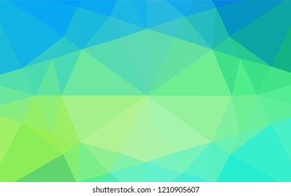 Light Blue, Yellow vector hexagon mosaic cover. Shining illustration, which consist of triangles. The completely new template can be used for your brand book.