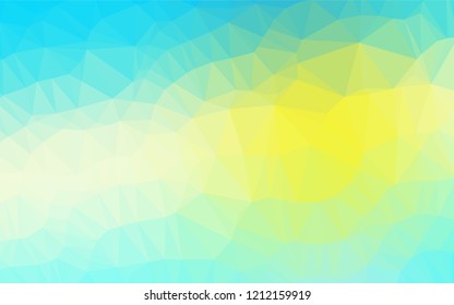 Light Blue, Yellow vector hexagon mosaic template. Colorful illustration in abstract style with gradient. Triangular pattern for your business design.