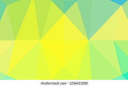Light Blue, Yellow vector hexagon mosaic template. A completely new color illustration in a vague style. The polygonal design can be used for your web site.