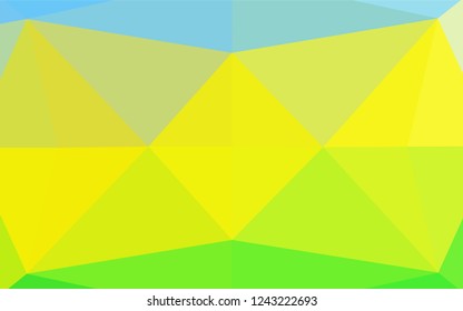 Light Blue, Yellow vector hexagon mosaic cover. Creative geometric illustration in Origami style with gradient. A completely new design for your business.