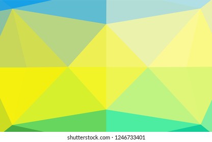 Light Blue, Yellow vector hexagon mosaic template. Shining colored illustration in a Brand new style. The textured pattern can be used for background.