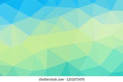 Light Blue, Yellow vector hexagon mosaic template. Shining colored illustration in a Brand new style. The best triangular design for your business.