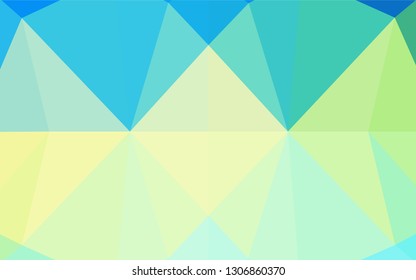 Light Blue, Yellow vector hexagon mosaic cover. A completely new color illustration in a vague style. The best triangular design for your business.
