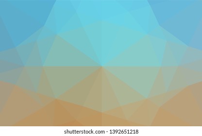 Light Blue, Yellow vector hexagon mosaic texture. Glitter abstract illustration with an elegant design. The template can be used as a background for cell phones.