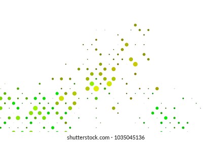 Light Blue, Yellow vector illustration which consist of circles. Dotted gradient design for your business. Creative geometric background in halftone style with colored spots.