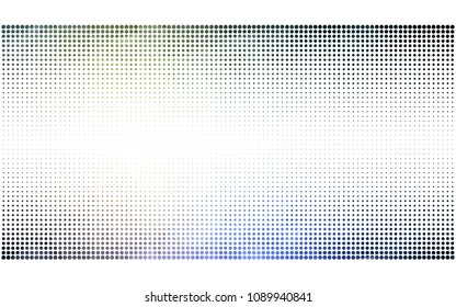 Light Blue, Yellow vector illustration which consist of circles. Dotted gradient design for your business. Creative geometric background in halftone style with colored spots.