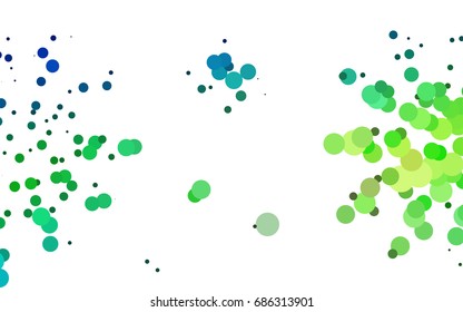 Light Blue, Yellow vector illustration which consist of circles. Dotted gradient design for your business. Creative geometric background in halftone style with colored spots.