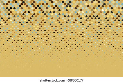 Light Blue, Yellow vector illustration which consist of circles. Dotted gradient design for your business. Creative geometric background in halftone style with colored spots.
