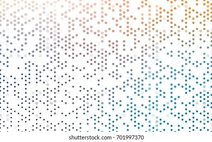 Light Blue, Yellow vector illustration which consist of circles. Dotted gradient design for your business. Creative geometric background in halftone style with colored spots.