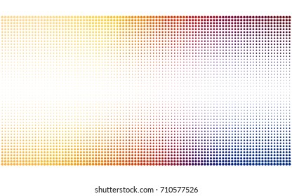 Light Blue, Yellow vector illustration which consist of circles. Dotted gradient design for your business. Creative geometric background in halftone style with colored spots.