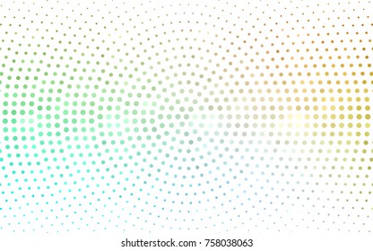 Light Blue, Yellow vector illustration which consist of circles. Dotted gradient design for your business. Creative geometric background in halftone style with colored spots.