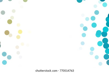 Light Blue, Yellow vector illustration which consist of circles. Dotted gradient design for your business. Creative geometric background in halftone style with colored spots.