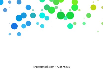Light Blue, Yellow vector illustration which consist of circles. Dotted gradient design for your business. Creative geometric background in halftone style with colored spots.