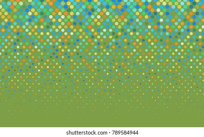 Light Blue, Yellow vector illustration which consist of circles. Dotted gradient design for your business. Creative geometric background in halftone style with colored spots.