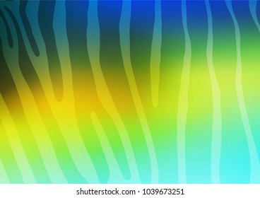 Light Blue, Yellow vector indian curved template. Ethnic elegant natural pattern with gradient. The elegant pattern can be used as a part of a brand book.