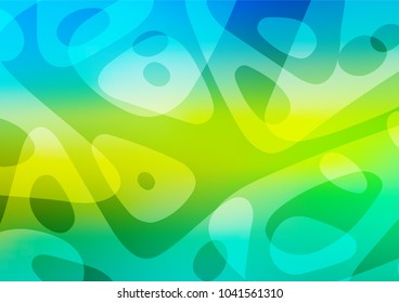 Light Blue, Yellow vector indian curved pattern. Brand-new colored illustration in blurry style with doodles. The best blurred design for your business.