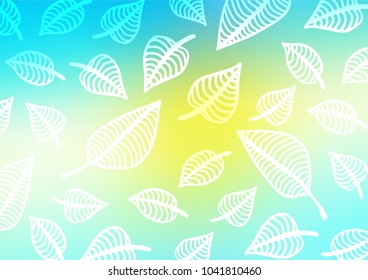 Light Blue, Yellow vector indian curved texture. Blurred decorative design in Indian style with Zen tangles. A completely new template for your business design.