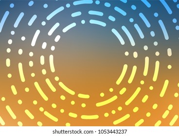 Light Blue, Yellow vector indian curved pattern. Shining colored illustration with doodles in Zen tangle style. The doodle design can be used for your web site.