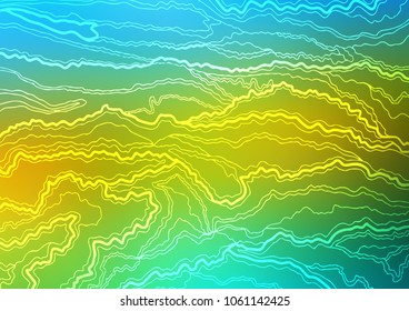 Light Blue, Yellow vector indian curved background. Ethnic elegant natural pattern with gradient. A completely new design for your business.
