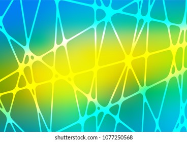 Light Blue, Yellow vector indian curved background. Glitter abstract illustration with doodles and Zen tangles. The template can be used as a background for cell phones.