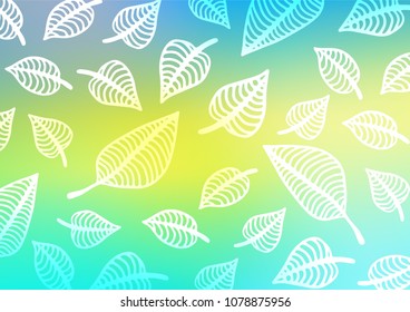 Light Blue, Yellow vector indian curved texture. Brand-new colored illustration in blurry style with doodles. The doodle design can be used for your web site.