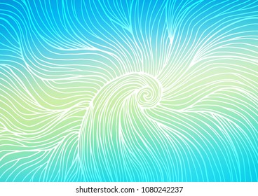 Light Blue, Yellow vector indian curved background. Geometric doodle illustration in Origami style with gradient. A new texture for your design.