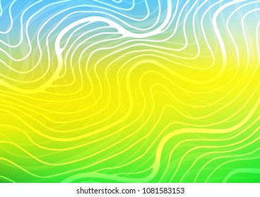 Light Blue, Yellow vector indian curved pattern. Modern geometrical abstract illustration with doodles. A completely new design for your business.