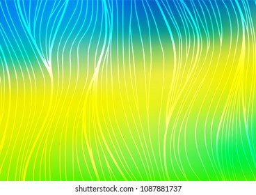 Light Blue, Yellow vector indian curved background. Brand-new colored illustration in blurry style with doodles. Hand painted design for web, leaflet, textile.