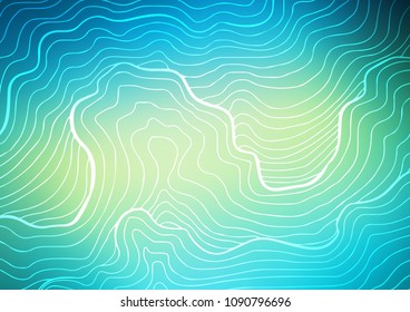 Light Blue, Yellow vector indian curved background. Shining colored illustration with doodles in Zen tangle style. The template can be used as a background for cell phones.
