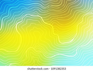 Light Blue, Yellow vector indian curved template. Modern geometrical abstract illustration with doodles. Brand-new style for your business design.