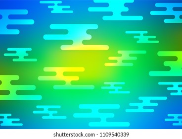Light Blue, Yellow vector indian curved background. A vague abstract illustration with doodles in Indian style. The template can be used as a background for cell phones.