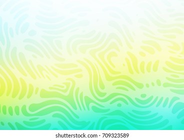 Light Blue, Yellow vector indian curved background. Ethnic elegant zentangle pattern with gradient. The doodle design can be used for your web site.