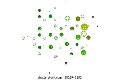 Light Blue, Yellow vector layout with smiling faces. Illustration with set of smiles in simple style. Beautiful design for your business advert.