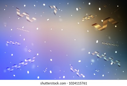 Light Blue, Yellow vector layout with festival confetti. Blurred decorative design in anniversary style with confetti. The pattern can be used for birthday gifts, congratulations.