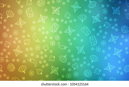 Light Blue, Yellow vector layout with restaurant food. Illustration with set of fresh food in doodle style. Design for ad, poster, banner of cafes or restaurants.