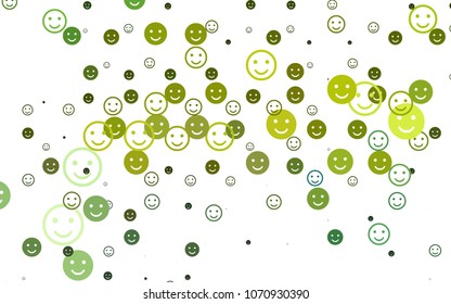 Light Blue, Yellow vector layout with smiling faces. Decorative shining illustration with smiles on white template. Beautiful design for your business advert.