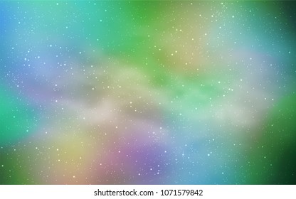Light Blue, Yellow vector layout with cosmic stars. Glitter abstract illustration with colorful cosmic stars. Template for cosmic backgrounds.