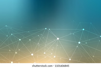 Light Blue, Yellow vector layout with circles, lines. Design with connection of dots and lines on colorful background. Pattern can be used for ads, leaflets.