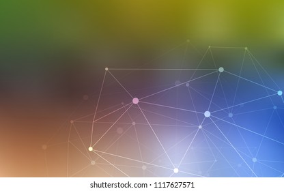 Light Blue, Yellow vector layout with circles, lines. Abstract illustration with colorful discs and triangles. Pattern can be used as texture of wallpapers.