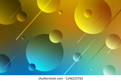 Light Blue, Yellow vector layout with circle shapes. Illustration with set of shining colorful abstract circles. Pattern can be used as texture of wallpapers.