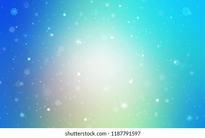 Light Blue, Yellow vector layout with bright snowflakes. Modern geometrical abstract illustration with crystals of ice. The template can be used as a new year background.