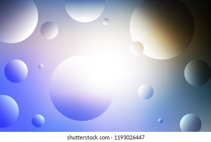 Light Blue, Yellow vector layout with circle shapes. Blurred bubbles on abstract background with colorful gradient. Beautiful design for your business advert.