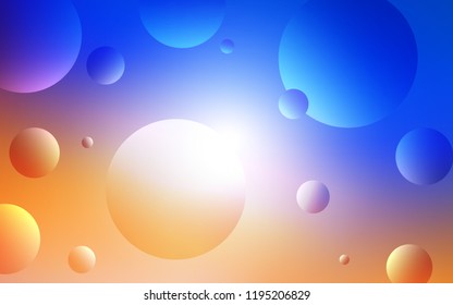 Light Blue, Yellow vector layout with circle shapes. Blurred bubbles on abstract background with colorful gradient. Pattern can be used for ads, leaflets.