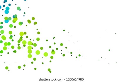 Light Blue, Yellow vector layout with circle spots. Blurred bubbles on abstract backdrop with colorful gradient. Pattern of water, rain drops.
