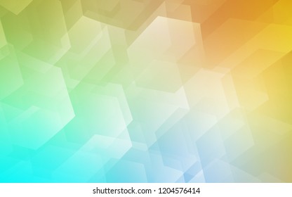 Light Blue, Yellow vector layout with hexagonal shapes. Illustration of colored hexagons on white surface. Pattern can be used for landing pages.