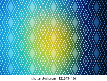 Light Blue, Yellow vector layout with lines, rectangle. Glitter abstract illustration with colorful lines, rhombuses. Best design for your ad, poster, banner.